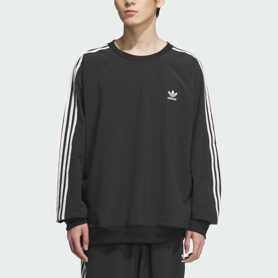adidas（アディダス） adidas WOVEN PULL OVER TOP BLACK/WHITE jx8965