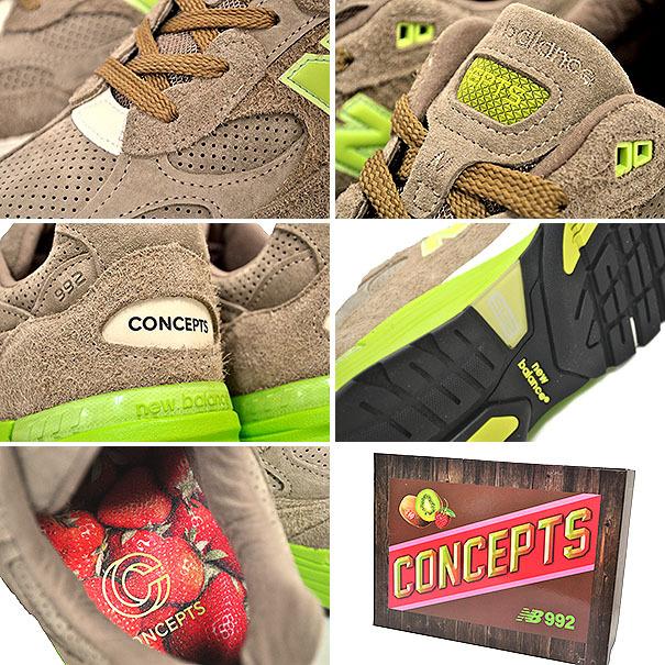 NEW BALANCE M992CT CONCEPTS Fruit MADE IN U.S.A. width D ニューバランス × コンセプツ M992 ブラウン ネオングリーン NOTHING IS REAL｜limited-edition｜04