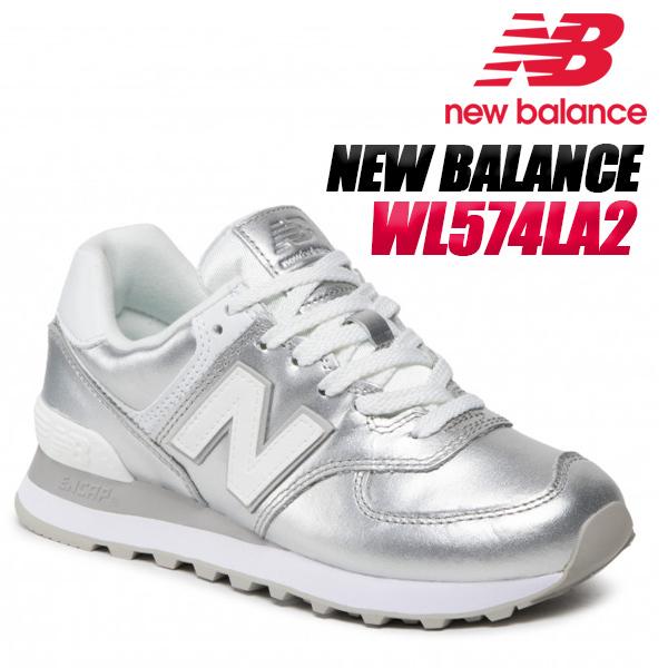 靴 New Balance 574 llic Silver 574シリーズ NEW BALANCE WL574LA2 width B SILVER ニューバランス