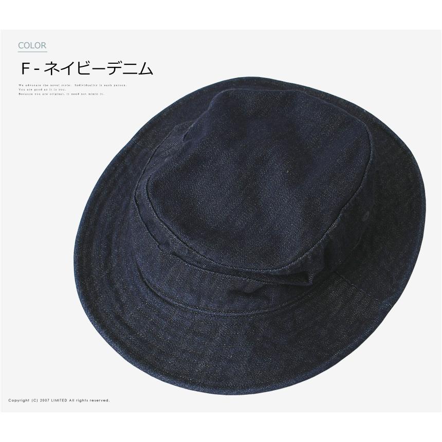 バケットハット メンズ 帽子 ワイヤー入り ハット 無地 デニム