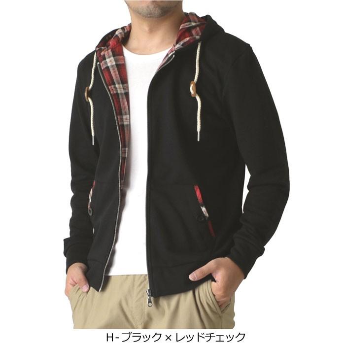 パーカー メンズ スウェットパーカー チェック使い ジップパーカー ジップアップパーカー 長袖パーカー 通販a3 メンズファッションリミテッド 通販 Paypayモール