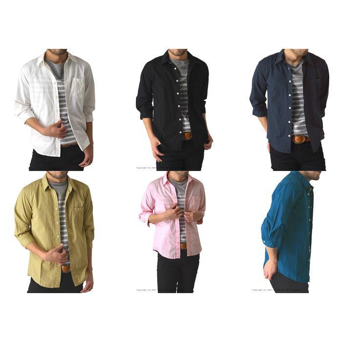 無地ブロード7分袖シャツ 定番七分袖シャツ メンズ 通販m15 メンズファッションリミテッド 通販 Paypayモール