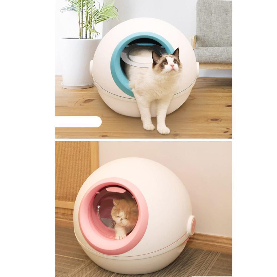 【超激レア】 猫 トイレ 自動ネコトイレ 猫のトイレ 大型 ドーム 滅菌 防滴 脱臭機能付き 収納ボックス付き 取り外し可能 自動清掃 定期清掃 掃除簡単 ペット用品 家庭用 (ピ 【T1907068575】(10251円)