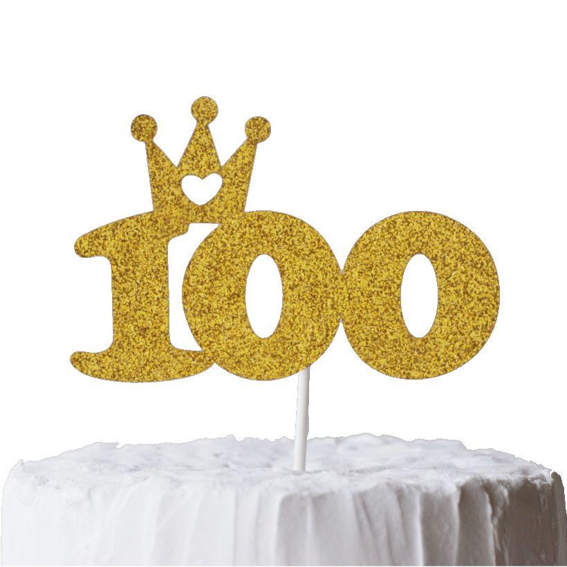 100days お祝い用 ケーキトッパー 紙製 誕生日 お祝い ベビー 新生児 赤ちゃん お食い初め 100 100日 100日目 ケーキ デコレーション お祝い 送料無料｜limpomme｜02