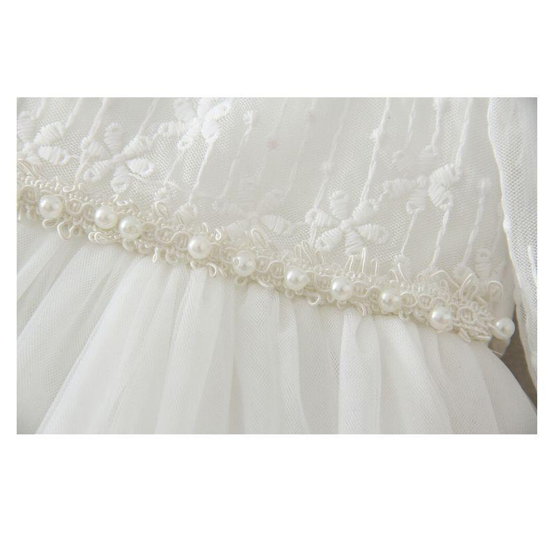 ベビー ドレス ロングスリーブ ホワイト 女の子 赤ちゃん 新生児