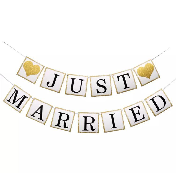 ウェディング ガーランド Just Married 結婚しました 紐付き 結婚式 結婚 前撮り 演出 小物 装飾 受付 飾り ウェルカムスペース 飾りつけ 和装 送料無料 Kw007jm 輸入雑貨店 Limpomme 通販 Yahoo ショッピング