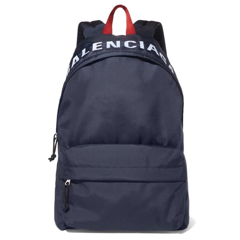 BALENCIAGA バックパック WHEEL ロゴ ナイロン ネイビー 殿堂 48%割引