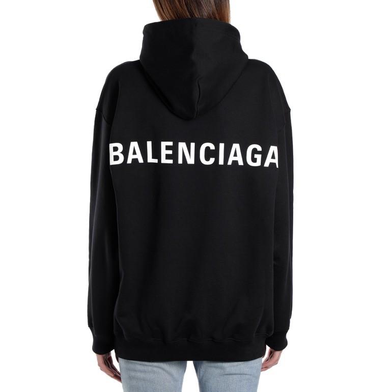 バレンシアガ プリントロゴ フーディ レディースパーカー ゆったりフィット 518215 TAV37 1000 BALENCIAGA