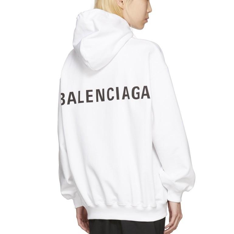 バレンシアガ プリントロゴ フーディ レディースパーカー ゆったりフィット 518215 TAV37 9000 BALENCIAGA :BALENCIAGA-518215-TAV37-9000