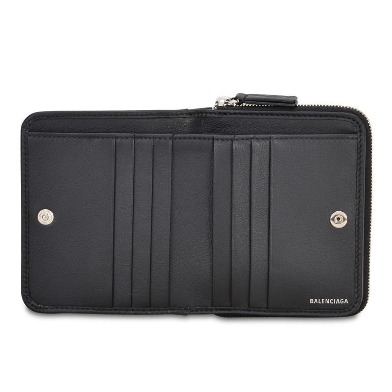 BALENCIAGA◇551933 DLQ4N 1000/2つ折り財布/レザー/ブラック/黒