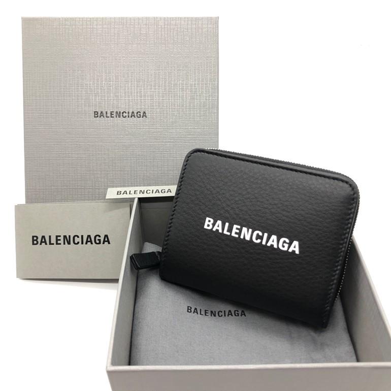 BALENCIAGA◇551933 DLQ4N 1000/2つ折り財布/レザー/ブラック/黒
