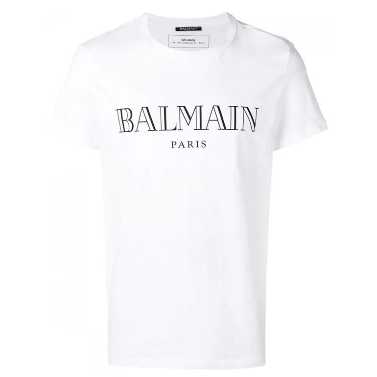 バルマン プリントロゴ コットン 半袖tシャツ ショートスリーブ クルーネック Rh I312 Gab Balmain Parselsorgu Com