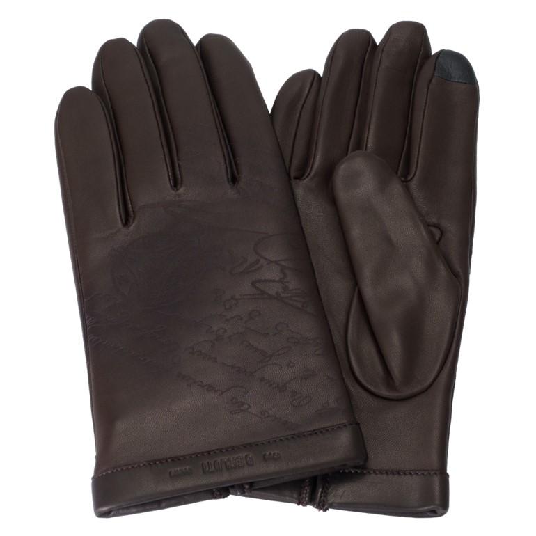 Berluti ベルルッティ ダークグレー レザー手袋 レザーグローブ