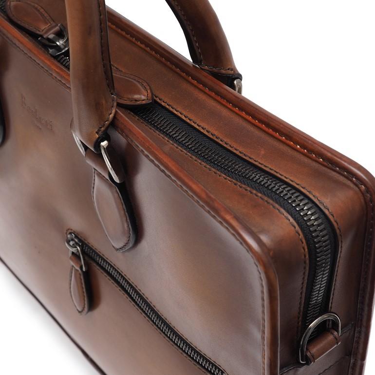 Berluti ブラウン ビジネスバッグ 直営店買付】Berluti☆Unjour レザー ブリーフケース ブラウン