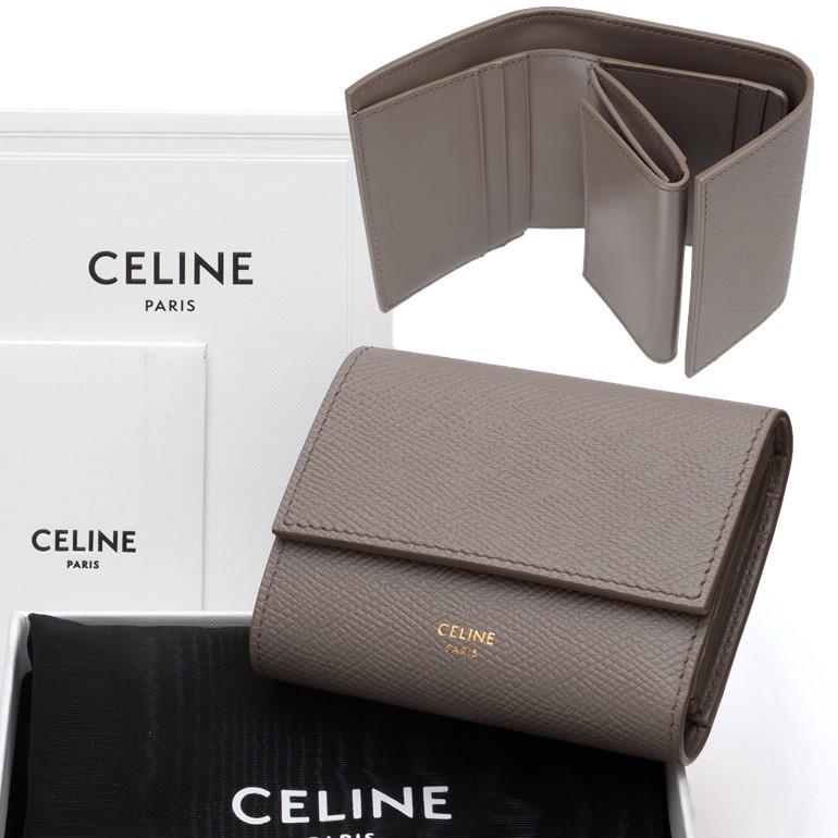 純正販売済み CELINE スモール トリフォールドウォレット / グレインド