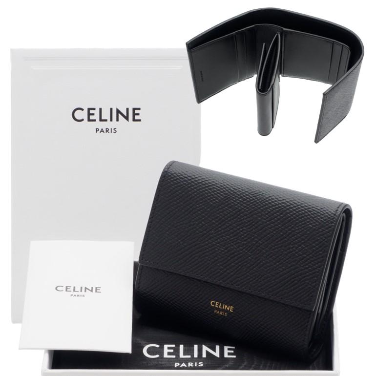 純正販売済み CELINE スモール トリフォールドウォレット / グレインド