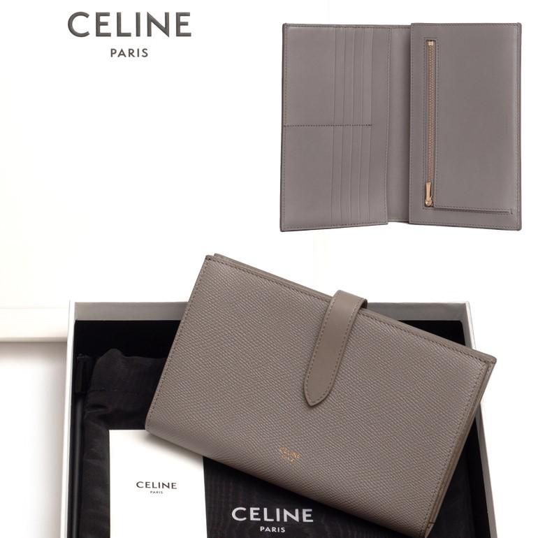 S*ん様 セリーヌ　ラージストラップウォレット セリーヌ ラージ ストラップ ウォレット ベージュ レザー レディース