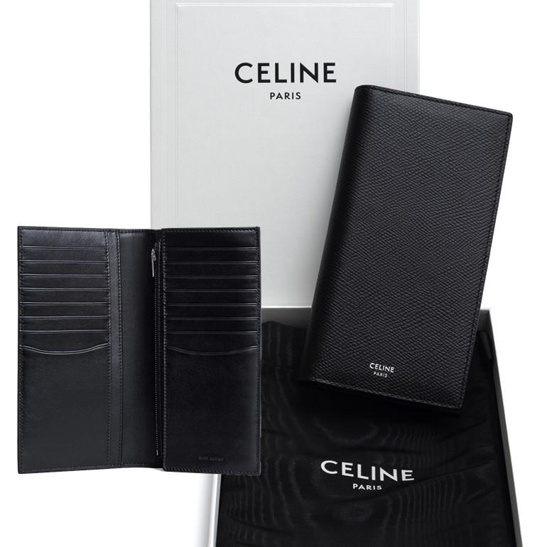 高級な CELINE セリーヌ メンズ ユニセックス 長財布 黒 バーティカル