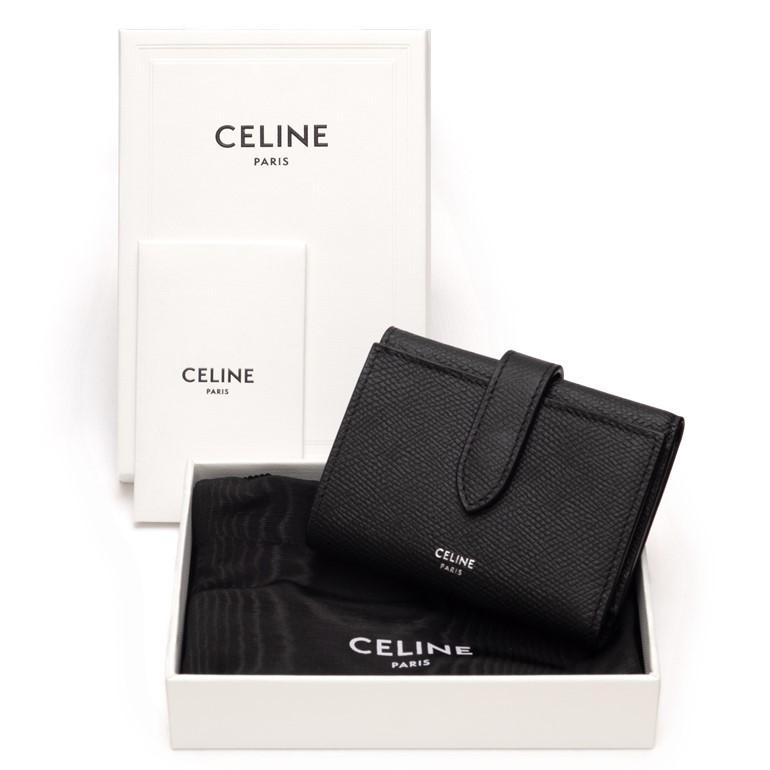 セリーヌ ファインストラップウォレット グレインドカーフスキン 三
