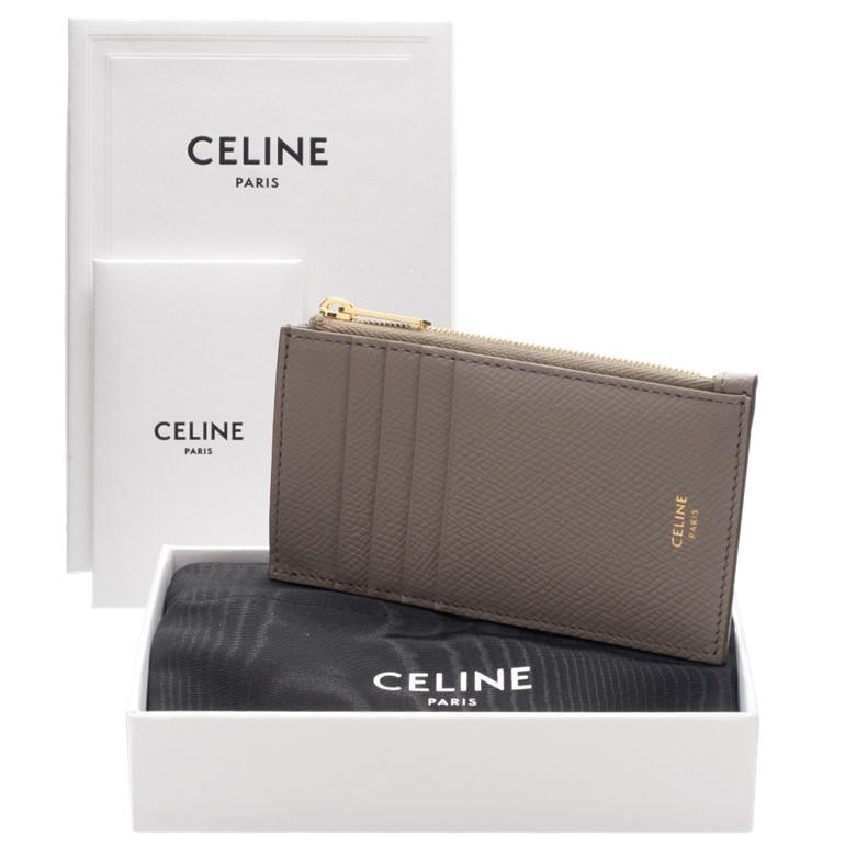 セリーヌ ジップ付きコンパクト カードホルダー エッセンシャル グレ  