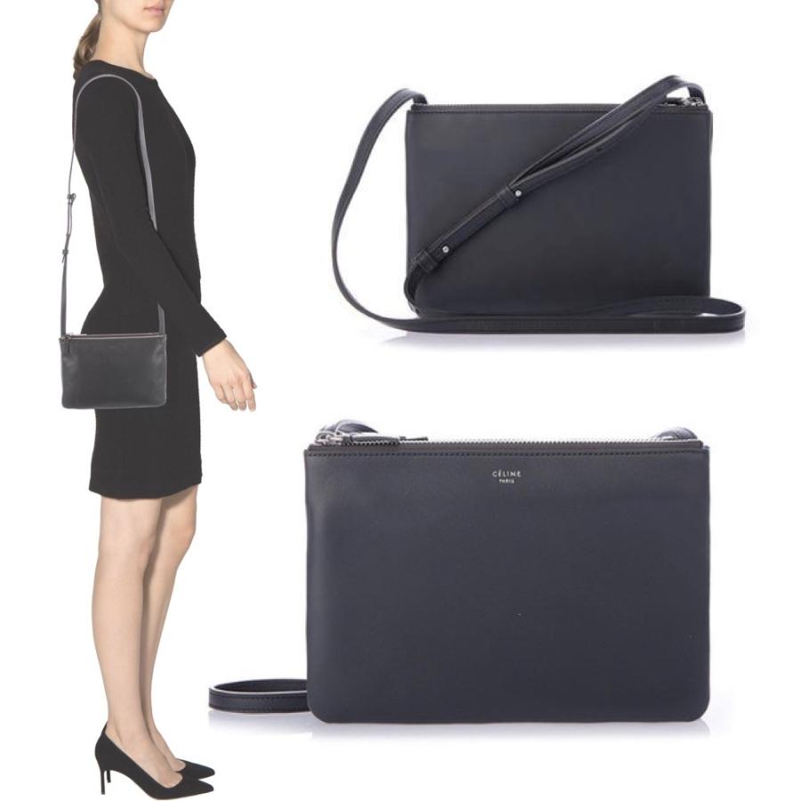 【美品】CÉLINE トリオ スモール ブラック 人気 CELINE セリーヌ トリオ スモール 黒 ショルダー 現行