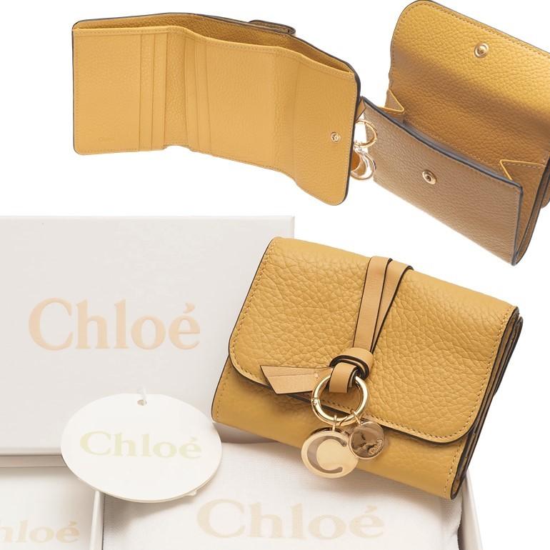 クロエ アルファベット スモールトリフォールドウォレット グレイン  