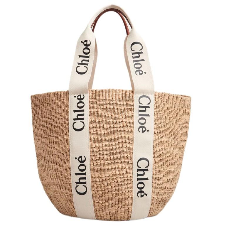 クロエ ウッディ ラージバスケット フェアトレードペーパー＆“Woody  