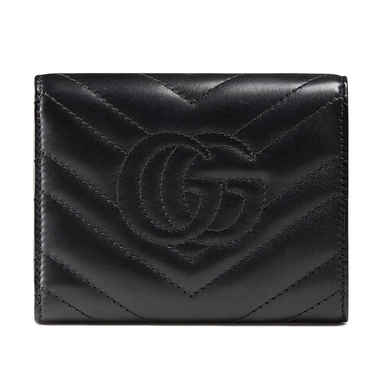 グッチ GGマーモント キルティングウォレット 三つ折り財布 GG刺繍