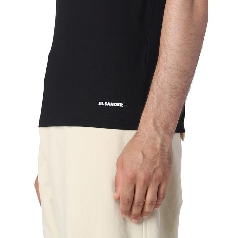 【関税込】国内即発 JIL SANDER+ クレープ 裾ロゴTシャツ JIL SANDER ジルサンダー 裾JIL SANDER+ロゴ 薄手メンズTシャツ