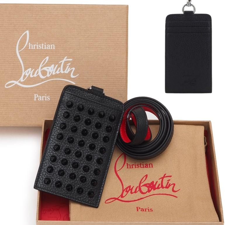 人気が高い ルブタン ミロウカードホルダー スタッズデザイン ストラップ付きカードケース Idカードホルダー ブラック Cm53 Christian Louboutin 売り切れ必至 Www Thedailyspud Com