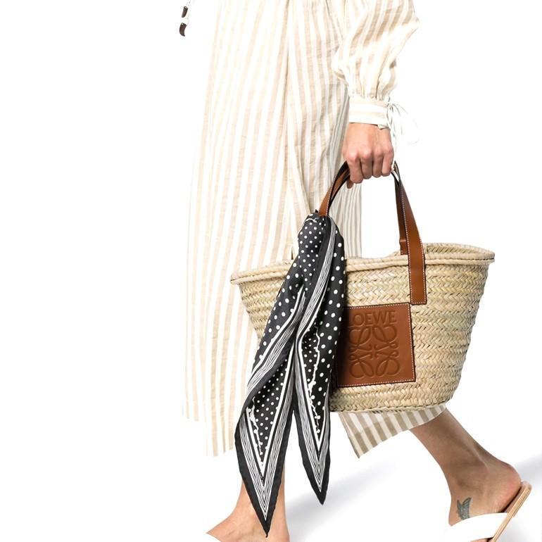 ロエベ バスケットバッグ M ミディアムサイズ かごバッグ レザー  