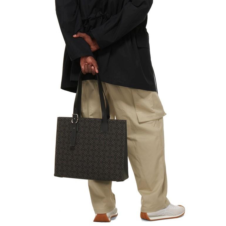 ロエベ バックルホリゾンタルトート アナグラムジャカード&カーフ  