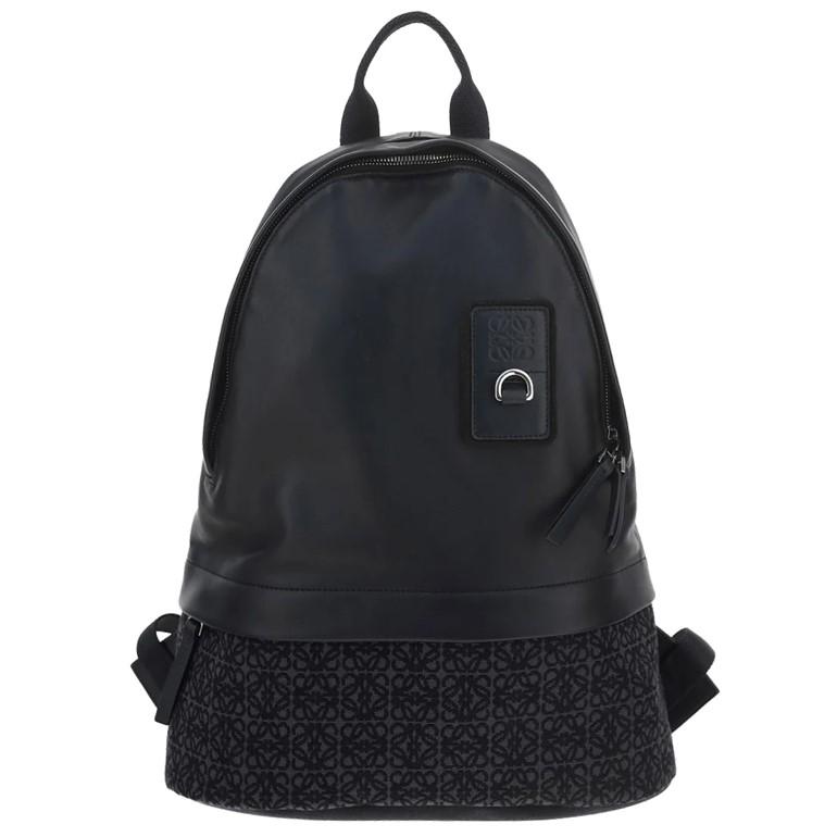 LOEWE ロエベ ミニリュック 巾着型 レザー 黒 アナグラム ロゴ金具