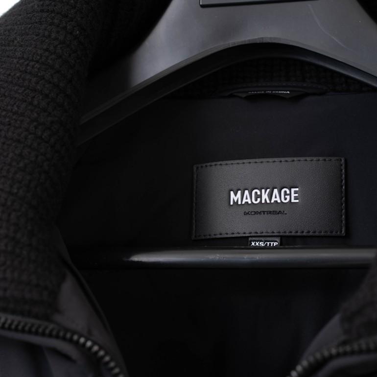 マッカージュ FOXY リブニットダウンジャケット ウエストシェイプ バルーンスリーブ ショートダウン ブラック FOXY BLACK MACKAGEの画像