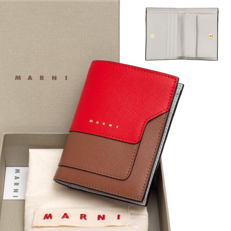 MARNI マルニ サフィアーノレザー バイフォールドウォレット MARNI マルニ サフィアーノレザー バイフォールドウォレット
