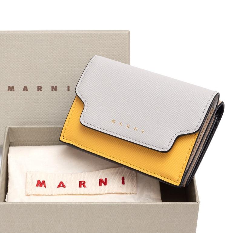 マルニ サフィアーノ トリフォールドウォレット 三つ折りミニ財布 トリコロール グレー+イエロー+ベージュ PFMOW02U23 LV520  Z391N MARNI :MARNI-PFMOW02U23-LV520-Z391N:リナーテ - 通販 - Yahoo!ショッピング