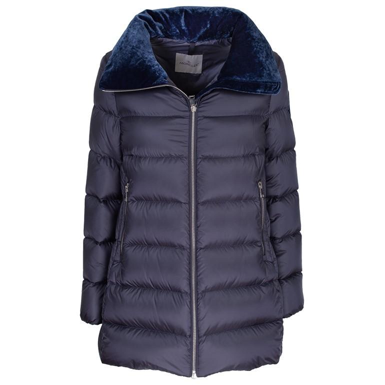 MONCLERモンクレール紺色　ダウンジャケット レディース ハイネック 楽天市場】モンクレール MONCLER レディース スウェット切り替え