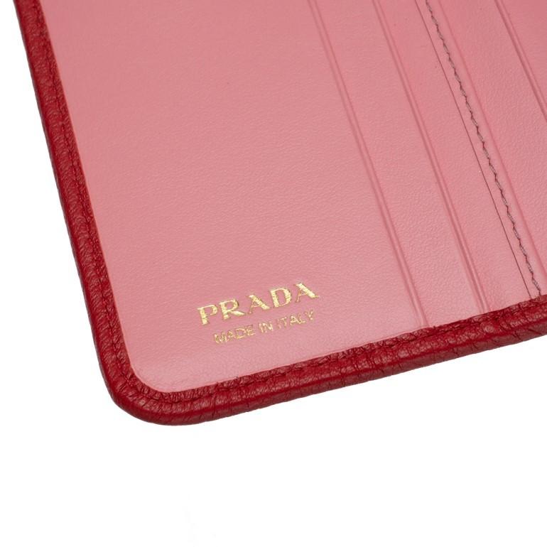 PRADA プラダ ダイノカラー 手帳型ミニ財布 バイカラー二つ折り PRADA プラダ ダイノカラー 手帳型ミニ財布 バイカラー二つ折り