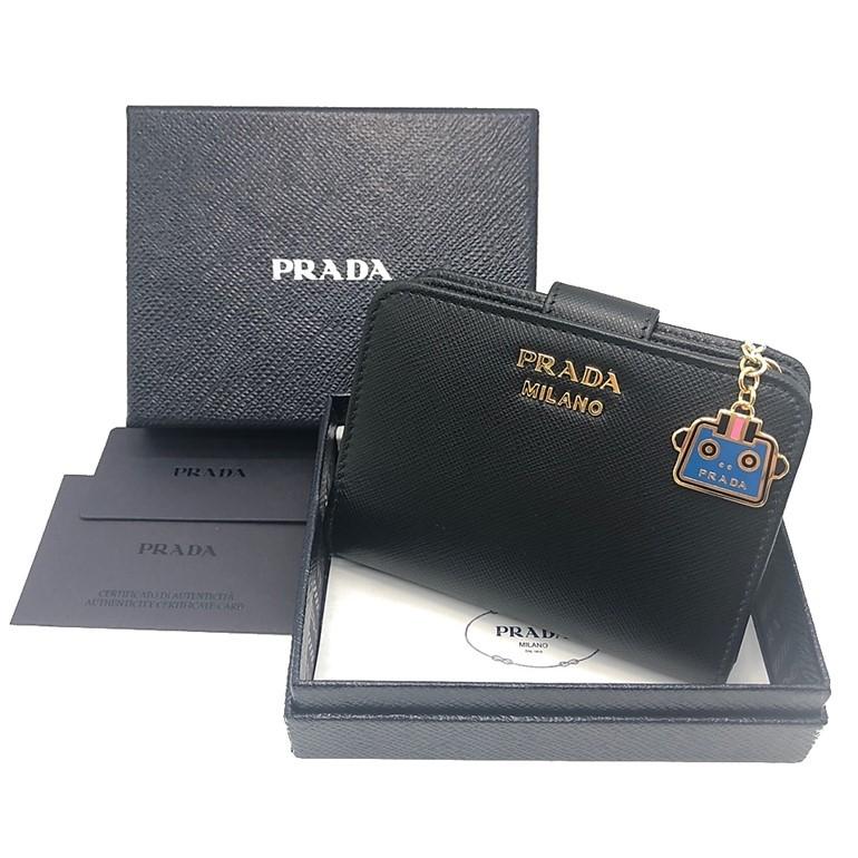 プラダ 財布 ロボット ワッペン ピンバッジ PRADA サフィアーノ- プラダ 財布 ロボット ワッペン ピンバッジ PRADA サフィアーノ-