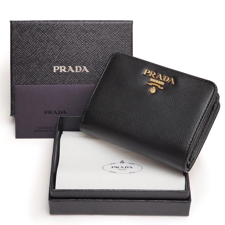 PRADA プラダ 2つ折り財布 ブラック 0461