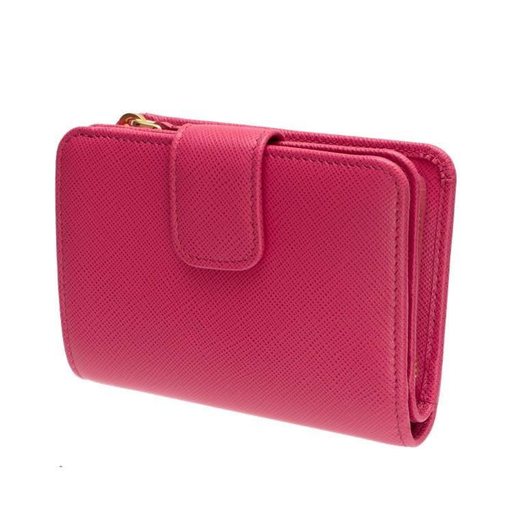 PRADA プラダ サフィアーノ 手帳型ミニ財布 内側マルチカラー二 PRADA プラダ サフィアーノ 手帳型ミニ財布 内側マルチカラー二
