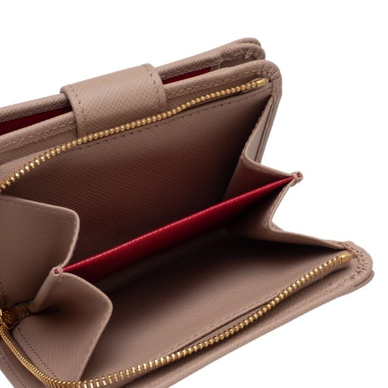 プラダ サフィアーノ 手帳型ミニ財布 内側マルチカラー二つ折り財布 L