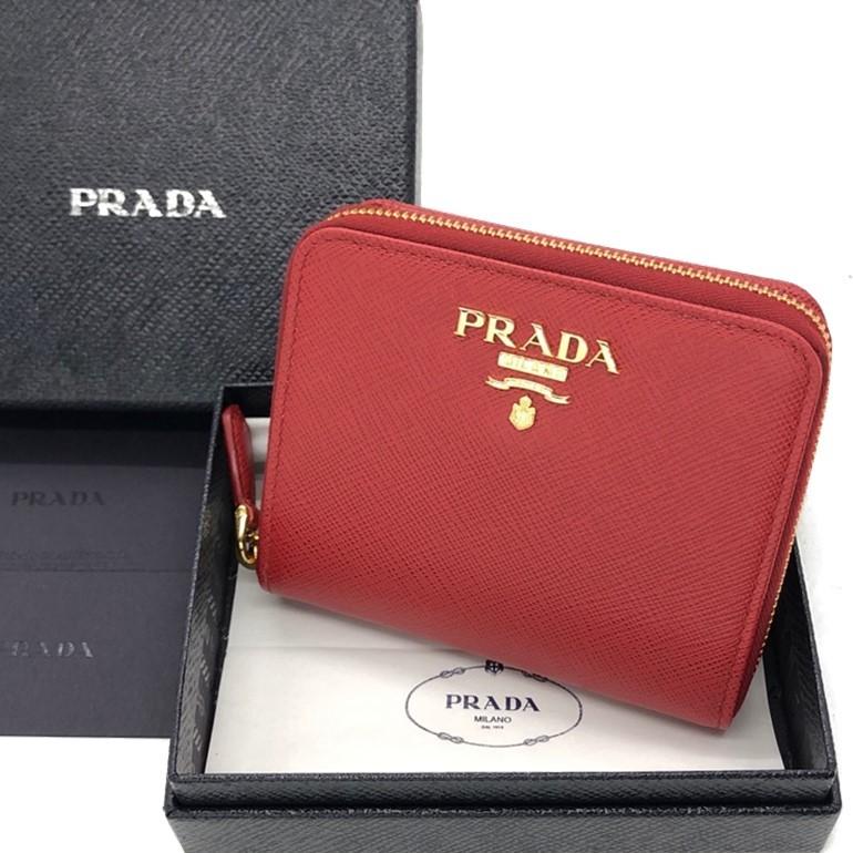 PRADA プラダ コインケース サフィアーノ 赤 コンパクト 財布