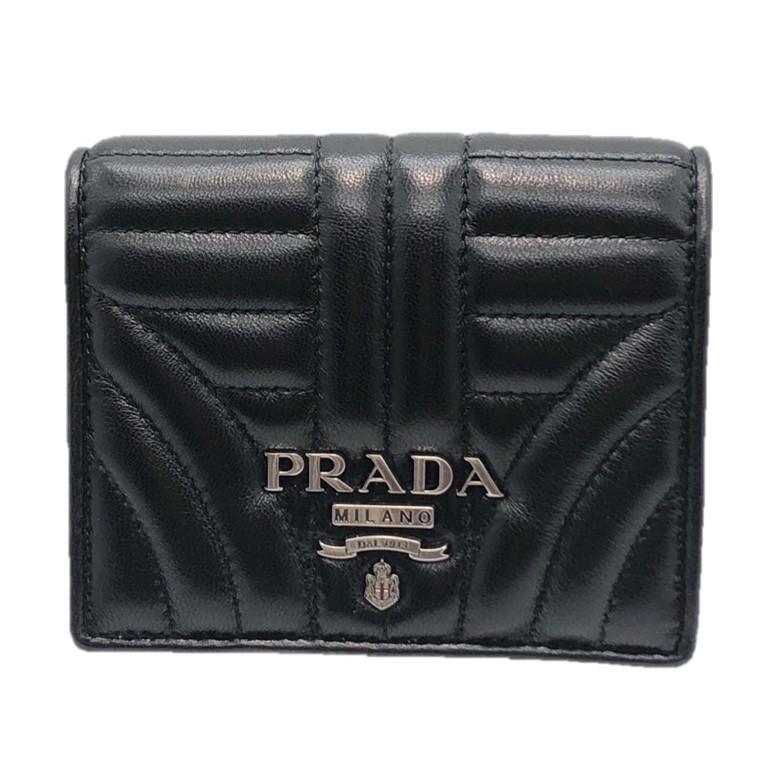 プラダ ダイアグラム 二つ折り財布 コンパクトウォレット スナップ式 