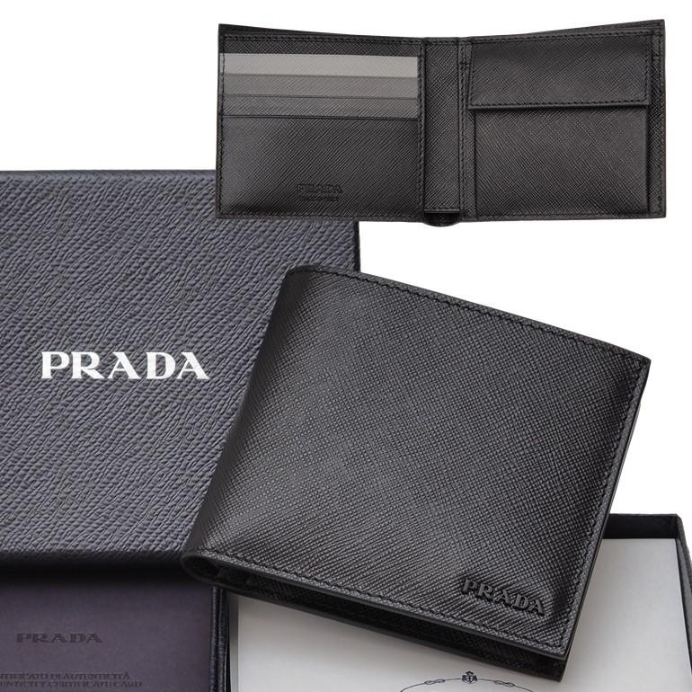 再再再..販 PRADA 二つ折り 財布 2MO738 C5S F0002 NERO 新品 - 通販