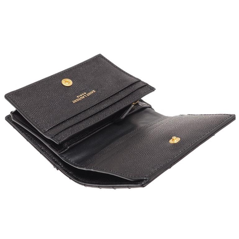 サンローラン モノグラム 小銭入れ付き折財布 キルティングレザー  