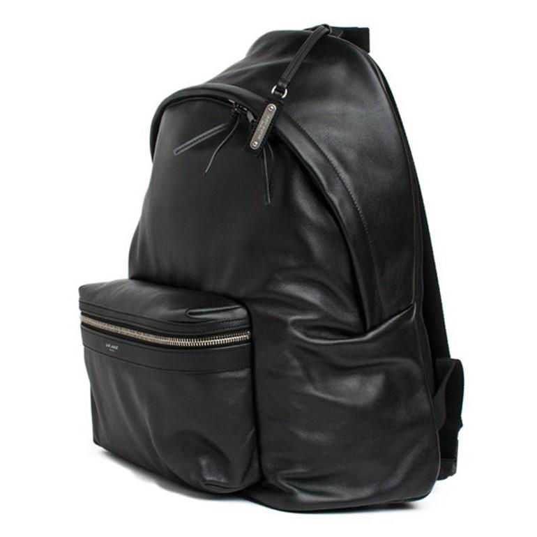 サンローラン シティ バックパック ラウンドジップ マットレザー ロゴ