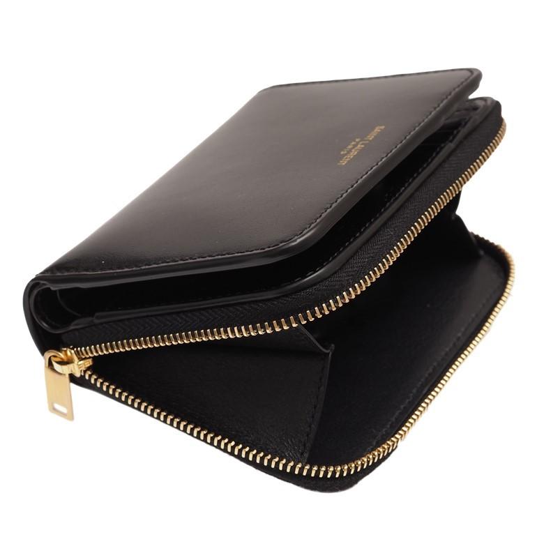 サンローラン コンパクトジップウォレット シャイニーレザー ラウンド