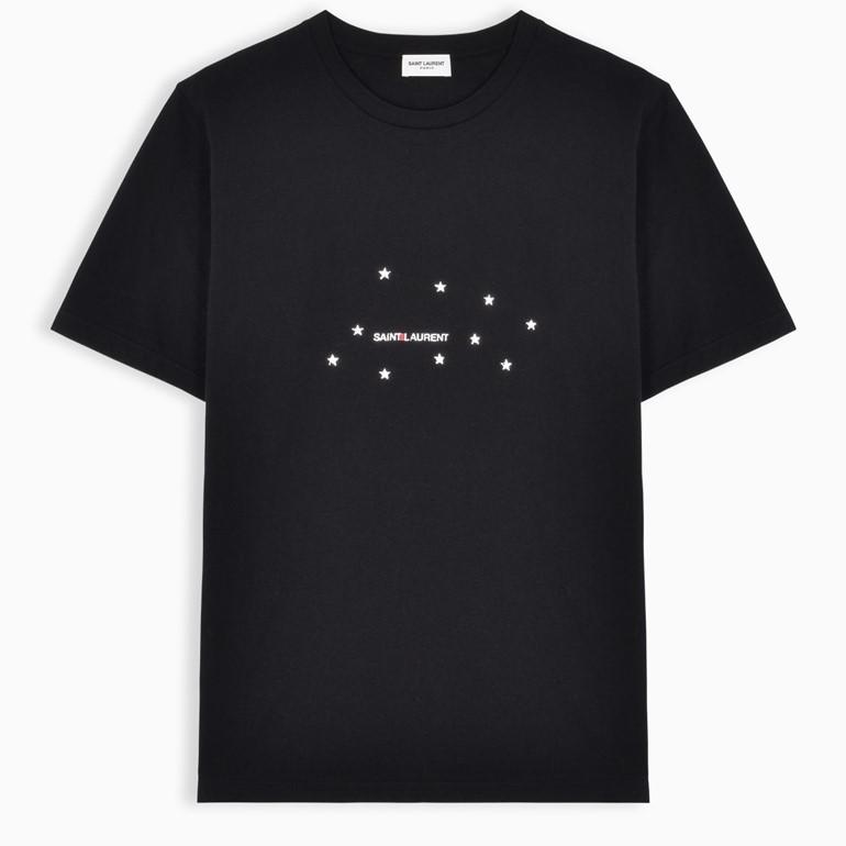 サンローラン 半袖Tシャツ オーバーサイズ センターロゴ/スター