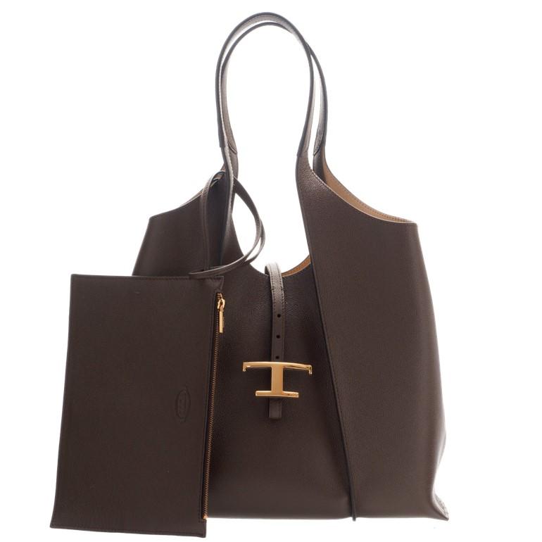 トッズ Tタイムレス レザー ショッピングバッグ ミディアム ファスナー  